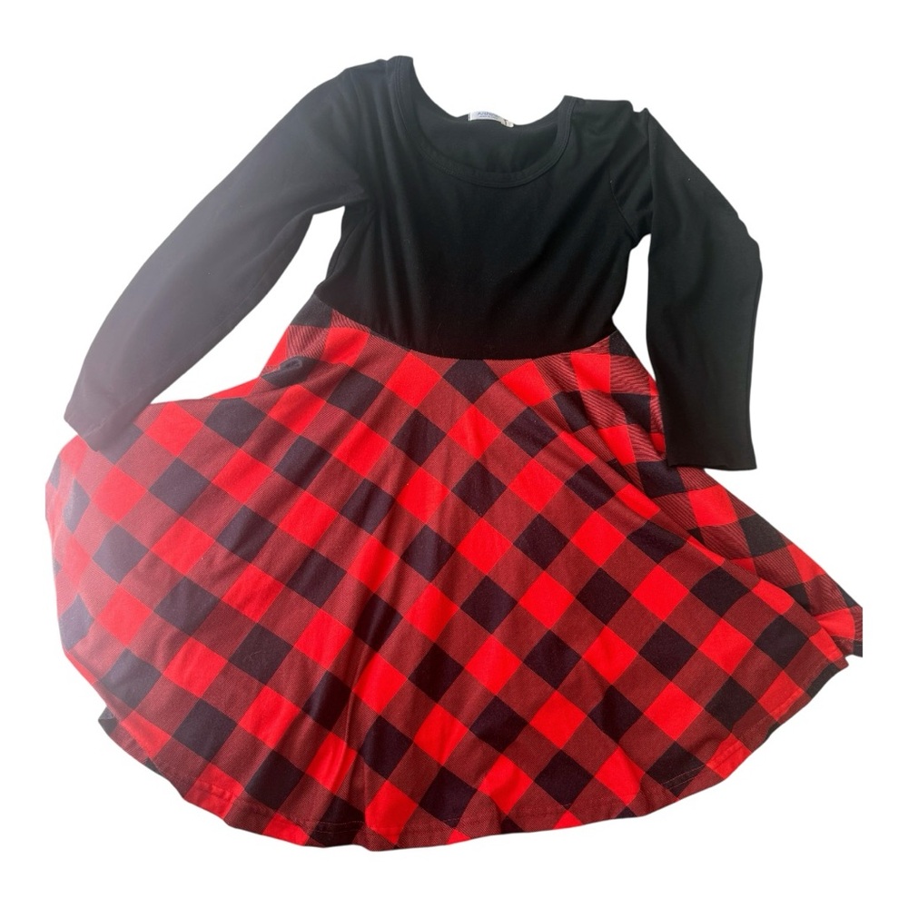 Black and Red Fit and Flare Long Sleeve Dress - NEW NO TAGS